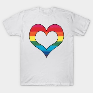 Heart Pride Flag Painted Design T-Shirt